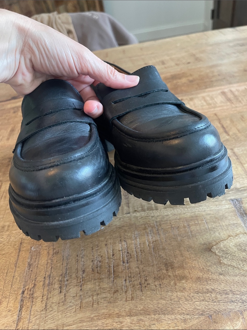 Miz Mooz Legend Loafer 39 Black Platform Chunky 8.5-9 - Picture 5 of 11